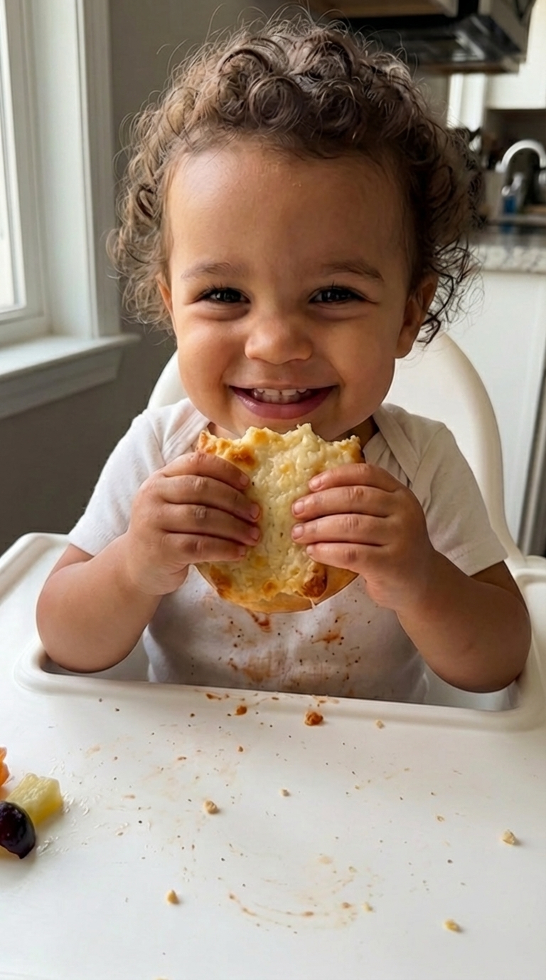 Little One Enjoying Sfiha