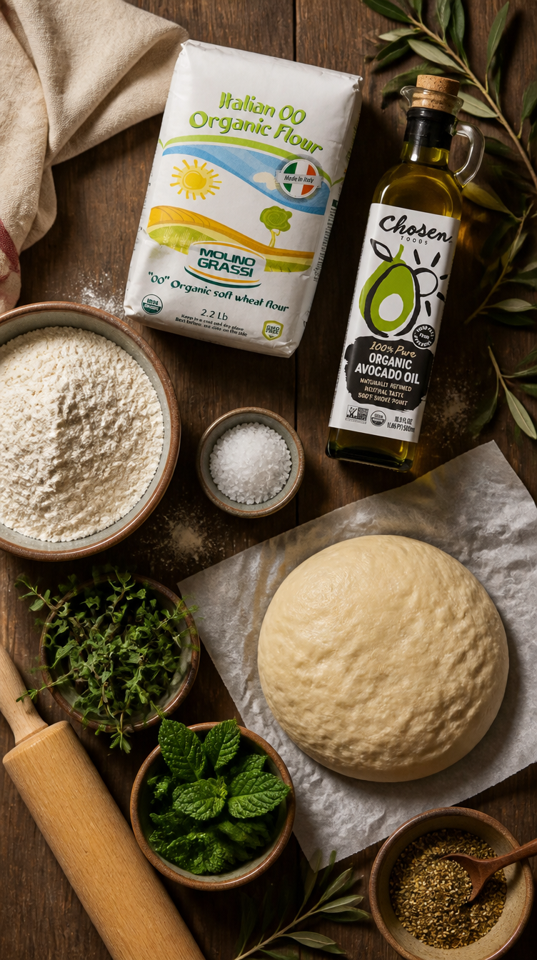 Organic Italian 00 Flour, Avocado Oil & Fresh Herbs